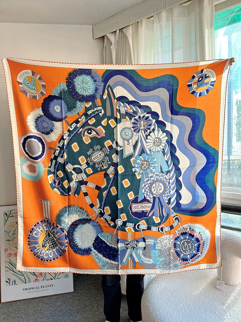 

Шарф «лошадиная голова», 30% шелк, 70% кашемировая шаль, женский шарф, зимний теплый шелковый шарф из чистого кашемира, женские шарфы