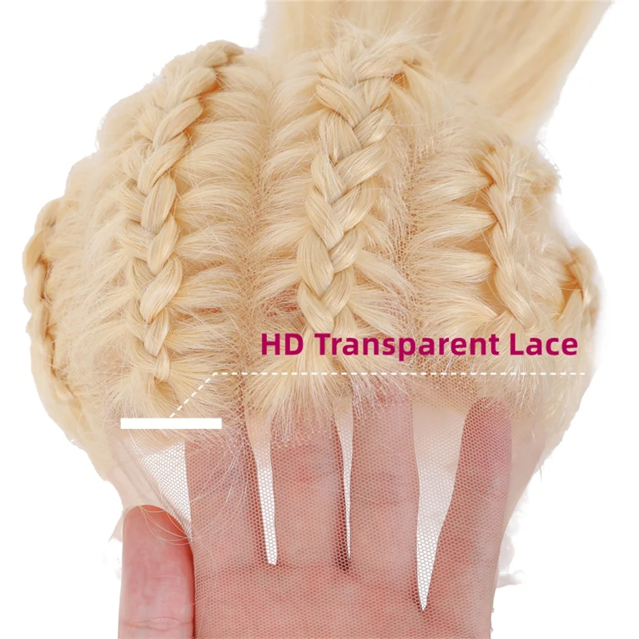 Parrucca Full Lace 100% Capelli Umani HD 13x4 13x6, Parrucche Frontali in Pizzo Senza Colla 5x5 Pronte da Indossare, Parrucche Ondulate Biondo 613 in Capelli Umani - immagine 5