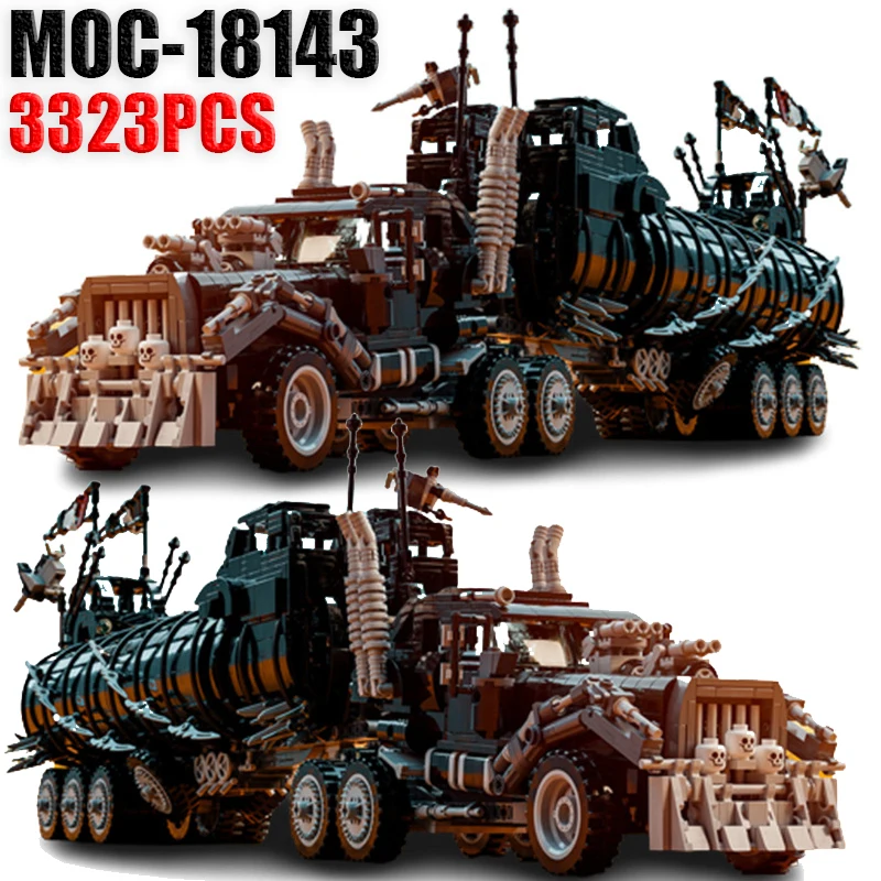 

MOC Halloween Punk Armored Car Model Building Blocks Kit Military Skull Train Chariot Truck Bricks Assemble Toys Gift