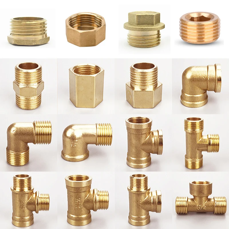 1/8" 1/4" 3/8" 1/2" 3/4" 1" BSP Male Female Thread Brass Elbow End Cap Plug Nipple Tee Pipe Fitting Coupler Connector Adapter pipe fitting,water pipe fitting,hose pipe fitting,water faucet adapter,tee adapter,pipe plug