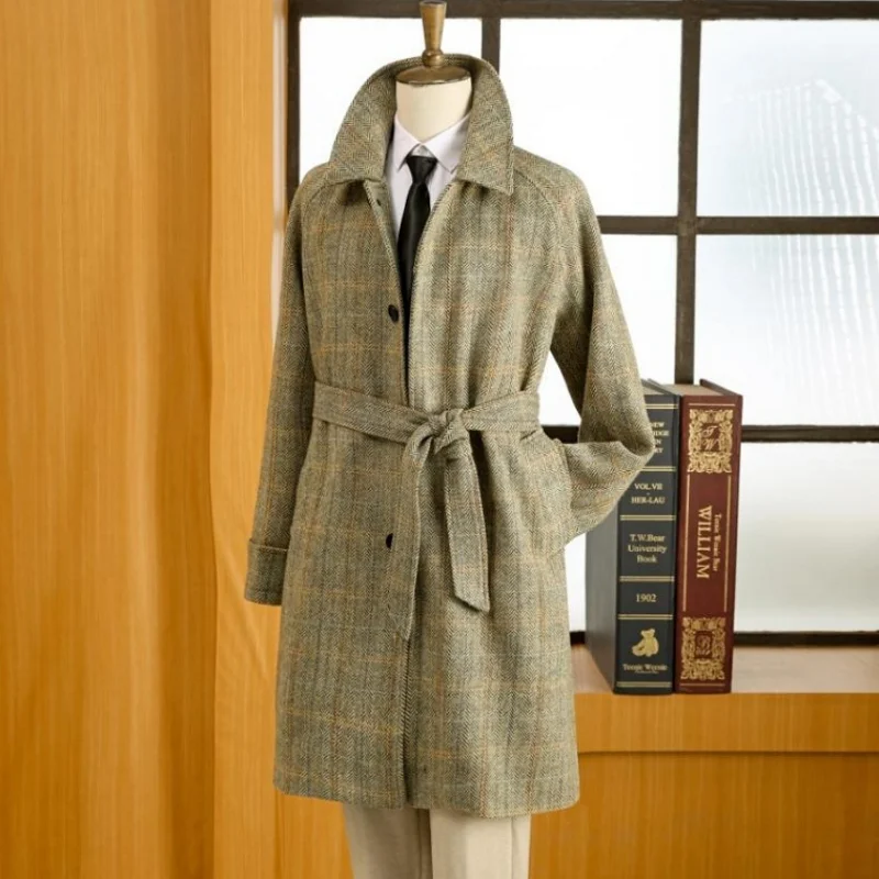Cappotto Lungo Cappotto In Tweed Uomo Cappotto Balmacaan In Tweed