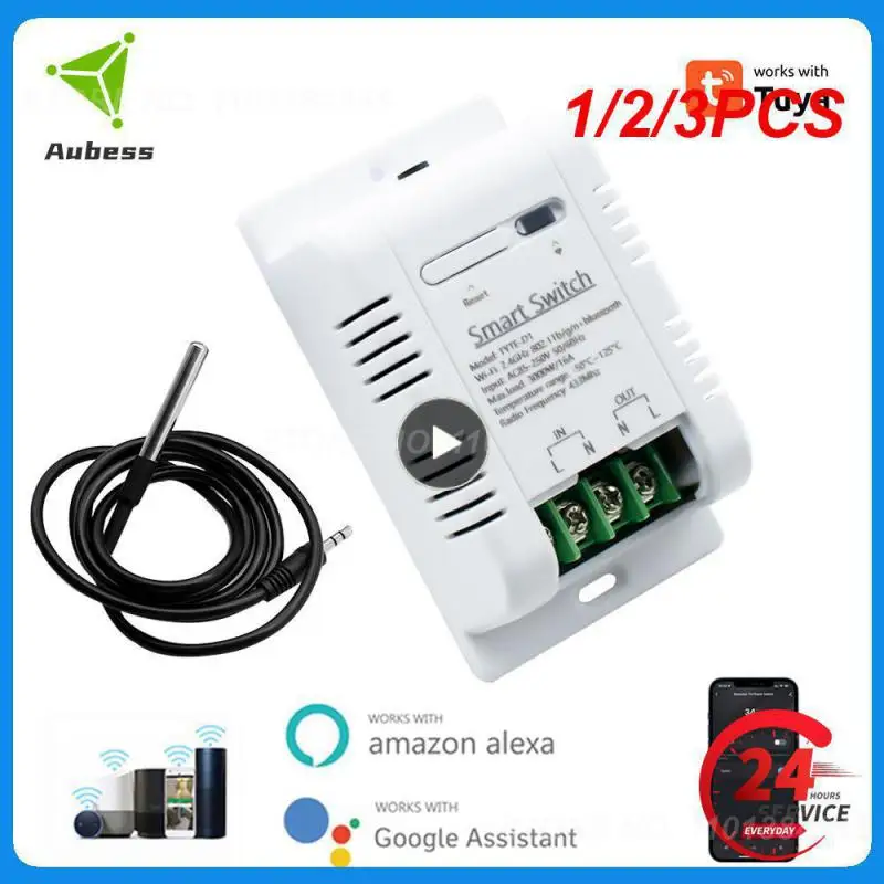 

1/2/3PCS Tuya WiFi Temperature Switch 16A 3000W with Energy Consumption Monitoring Intelligent Thermostat Work with Alexa