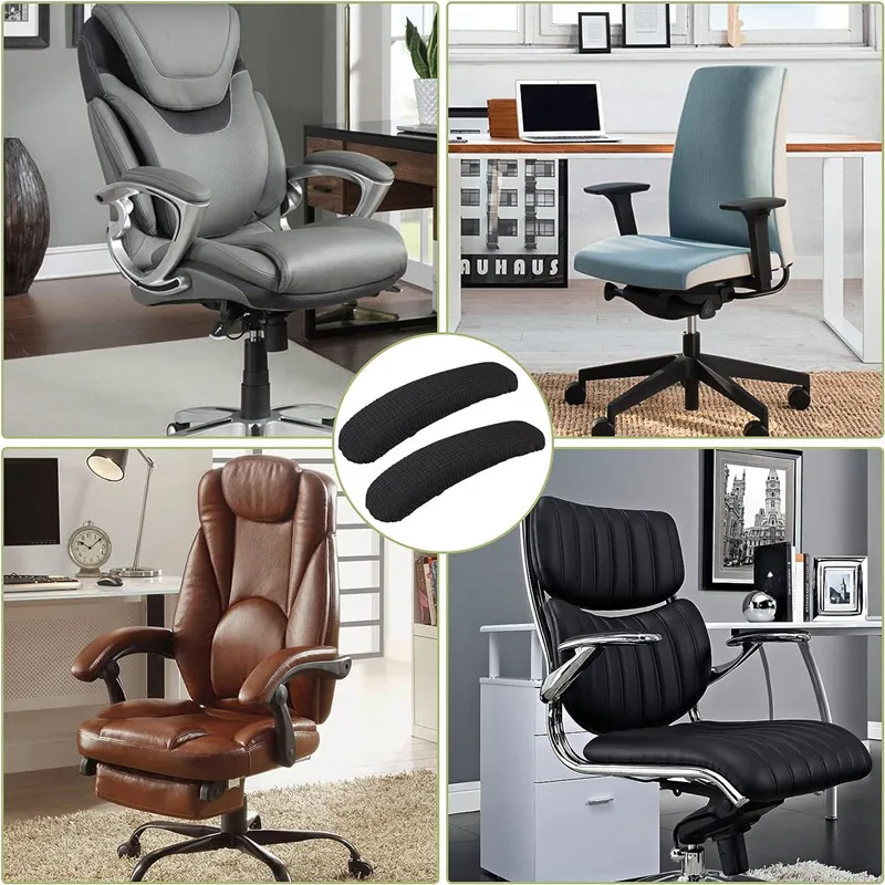 Office Chair Armrest Covers 2 Pcs Office Removable Arm Rest Covering Chair Arm Pads Washable Elbow Support Forearm Relief JAF053