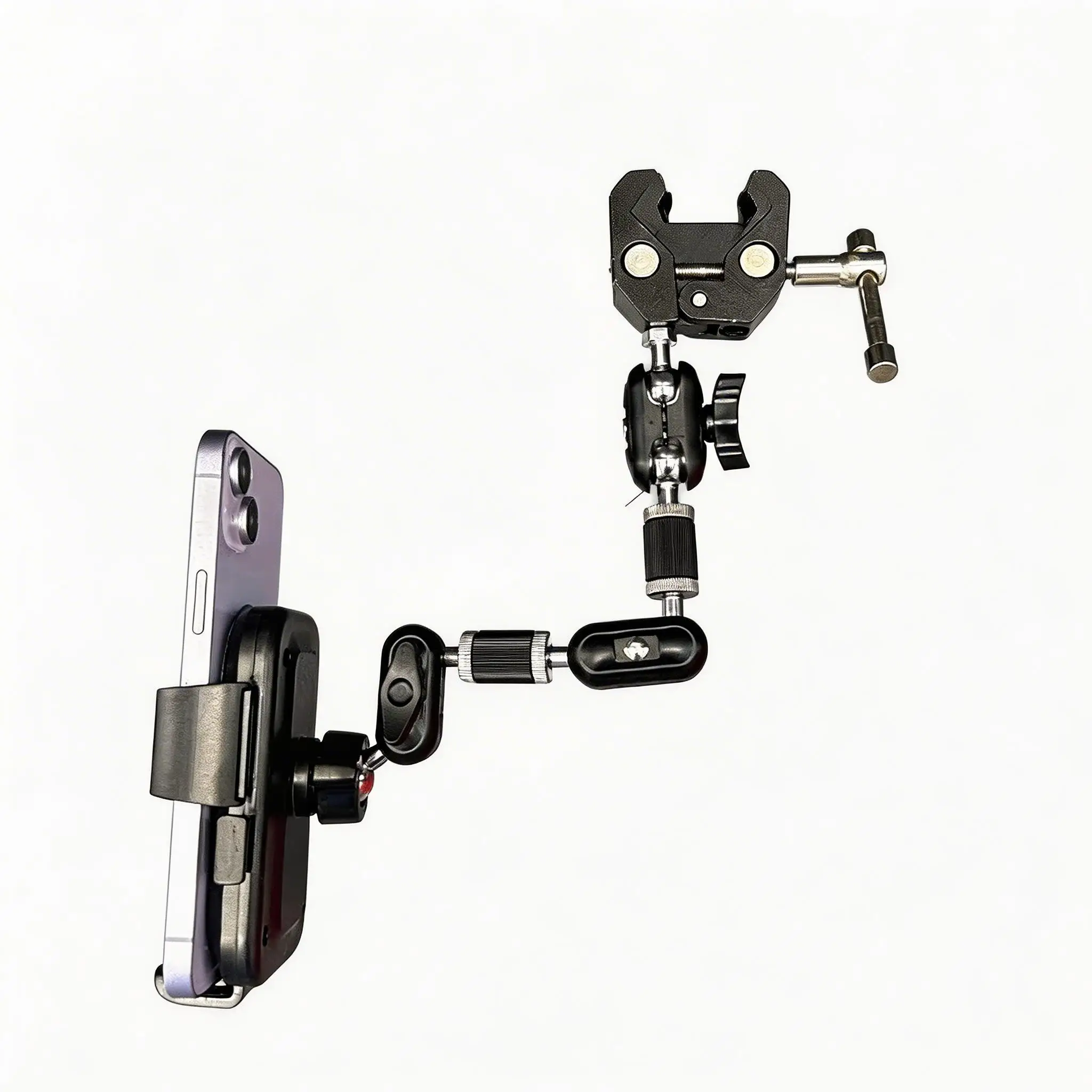Verstellbarer Telefonhalter mit Krallenklemme und 360°-Drehung ° Rotierender Magic Arm Handyhalter für Live-Video und Aufnahmen – Detail 3