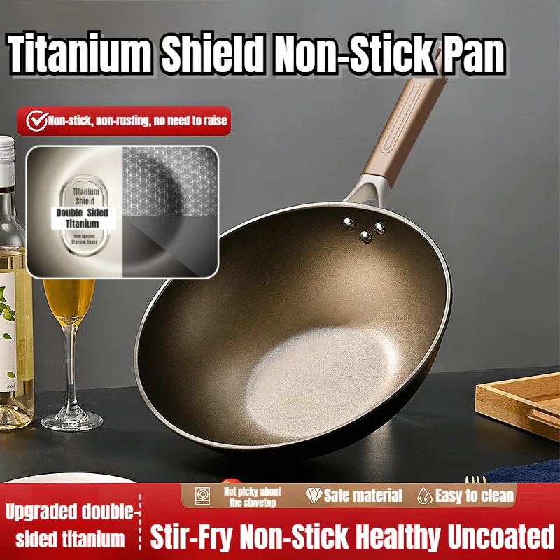 Frying Pan Double-Sided Titanium Coated Non-Stick