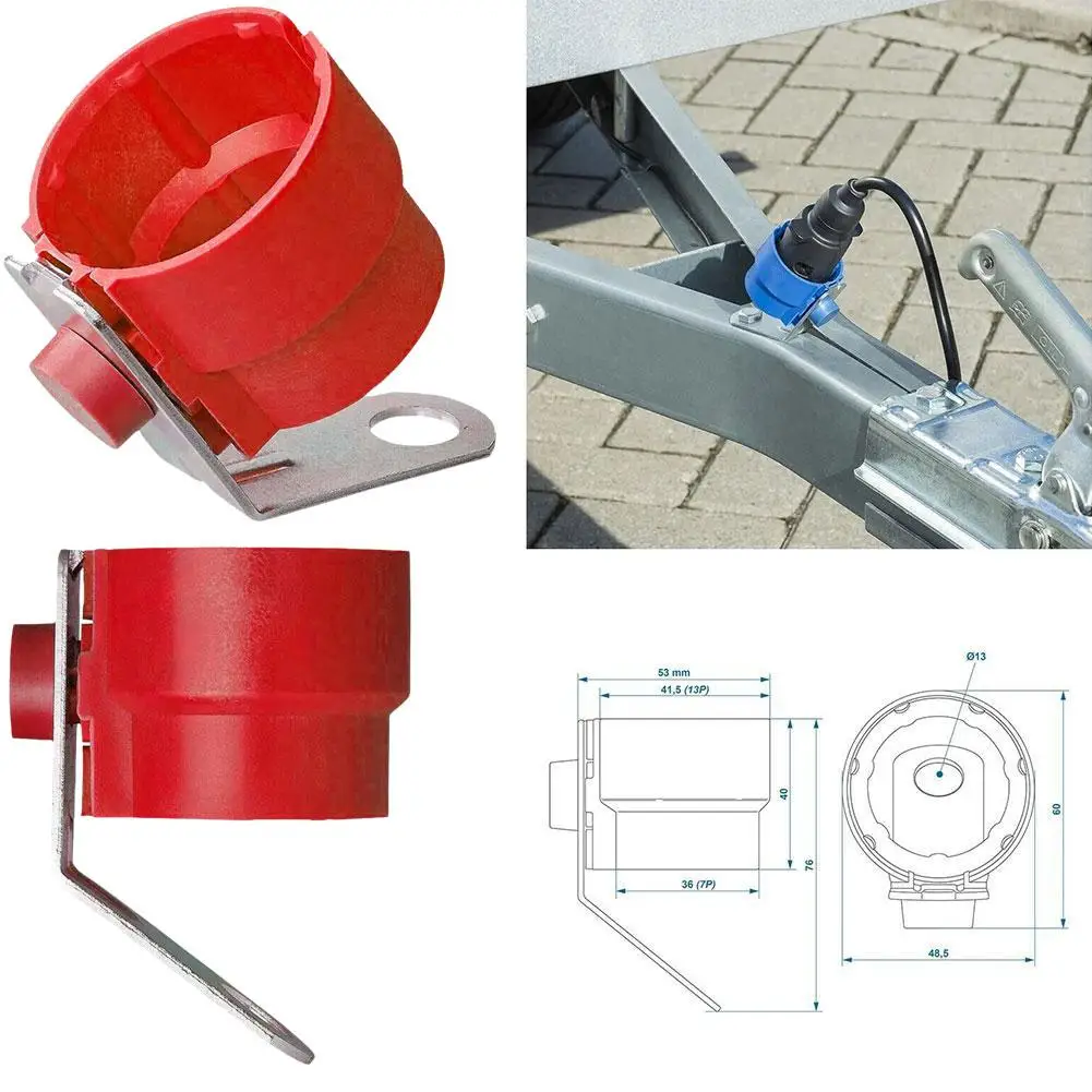 Trailer Plug Adapter ABS Plastic Trailer Fixed Connector Suitable For Installation 7/13 Stitches Plugs Flame Retardant Temperature Resistant