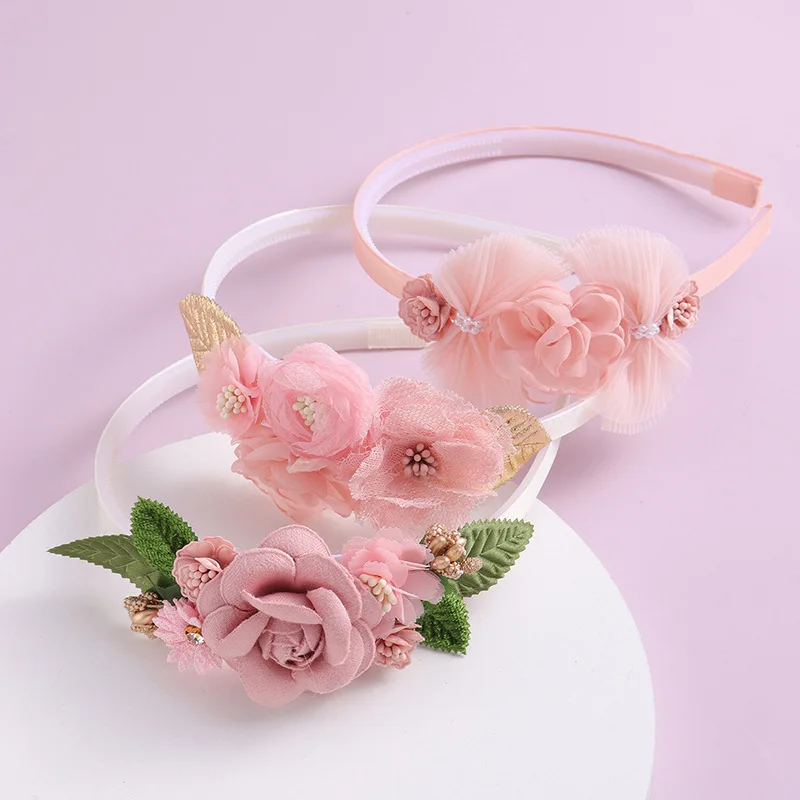 여아 및 어린이용 꽃무늬 머리띠: 3D 사실적인 꽃, 신선하고 달콤한 스타일, ..