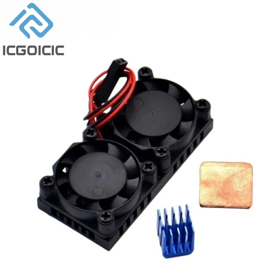 For Raspberry Pi 4 3 Model B 3B Plus Aluminum Case with Dual Cooling Fan Metal Shell Enclosure for RPI Raspberry Pi 4 3 Model