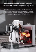 CAFOVO E120 9Bar Commercial Dual Boiler Espresso Machine ULKA Pump OPV System with OLED Display for Cafe Coffee Maker 220V 6