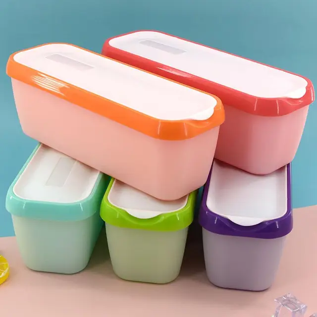 5-Color Kitchen Reusable Ice Cream Tub Containers For Homemade DIY Ice Cream  Sorbets Yogurts Stackable Storage Containers X4D6 - AliExpress