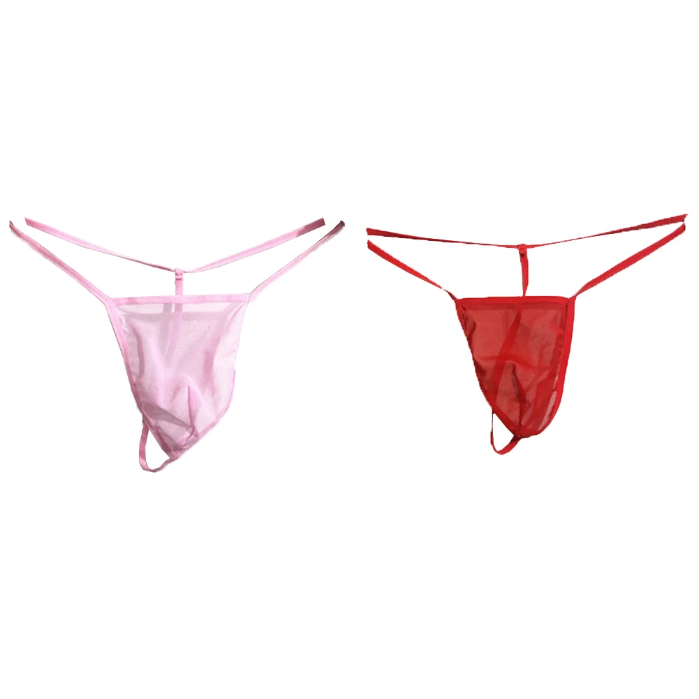 Mens Mesh See-through Pouch G-string Briefs Underwear T-back Thong V-string  US G