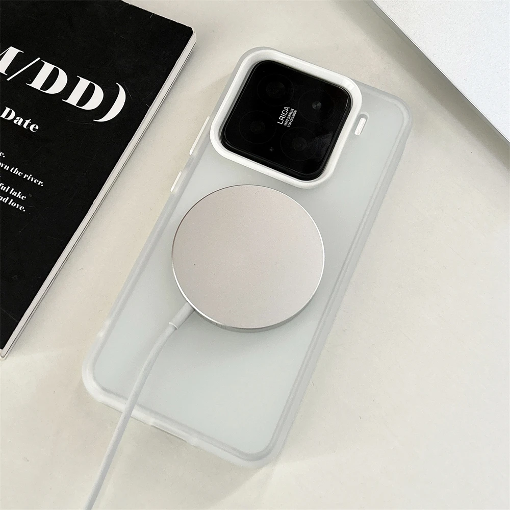 Armour Magnetic Translucent Phone Case with Colorful Camera Bumper
