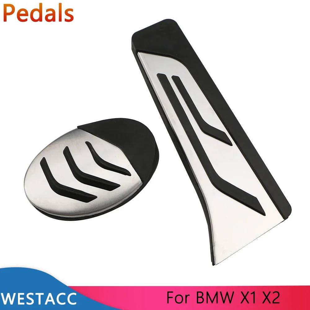Stainless Steel Car Pedals Accelerator Gas Brake Rest Pedal Cover for BMW X1 F48 X2 F39 1 2 Series F40 F45 F46 Accessories
