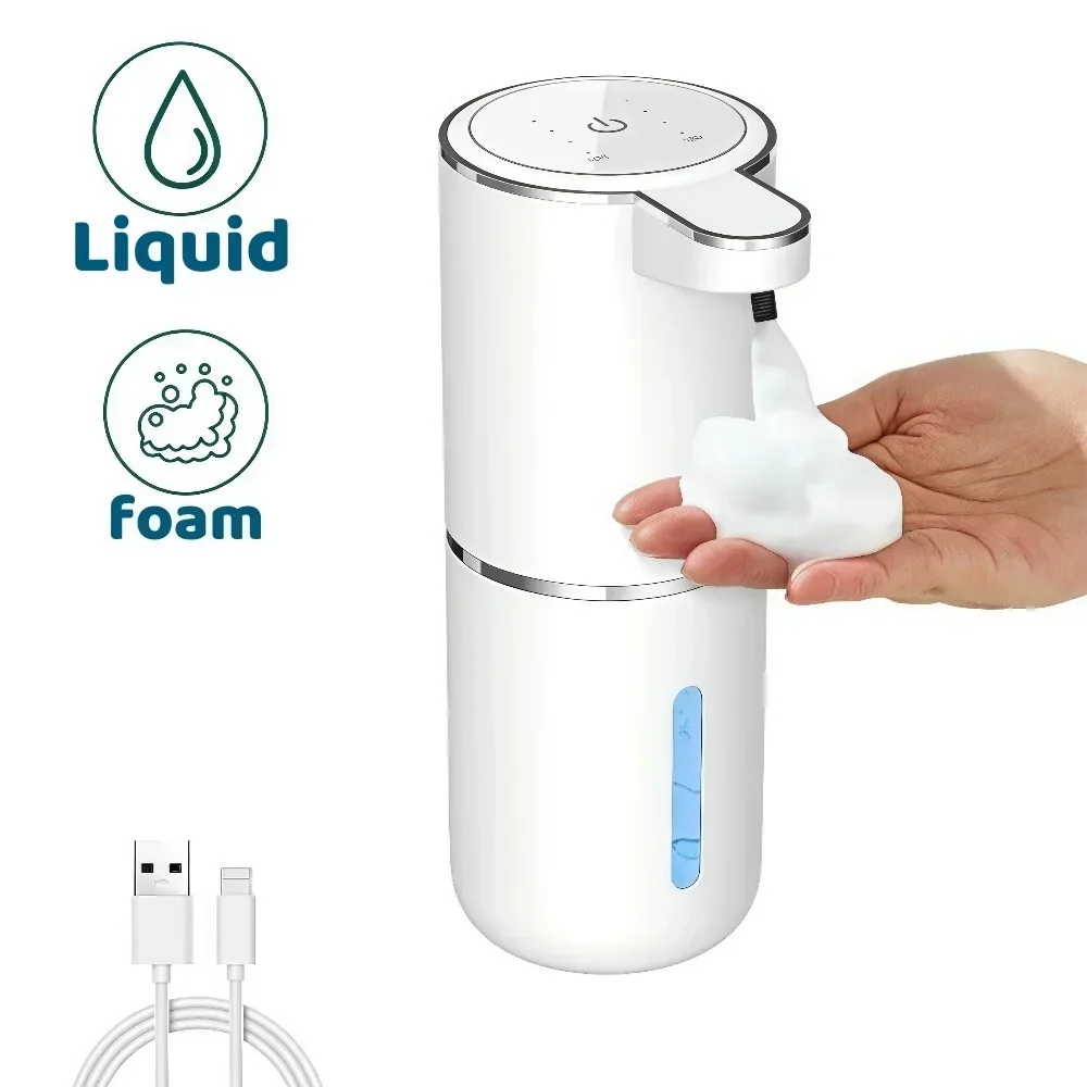 Dispensador automático de jabón líquido y espuma, recargable por USB con sensor infrarrojo
