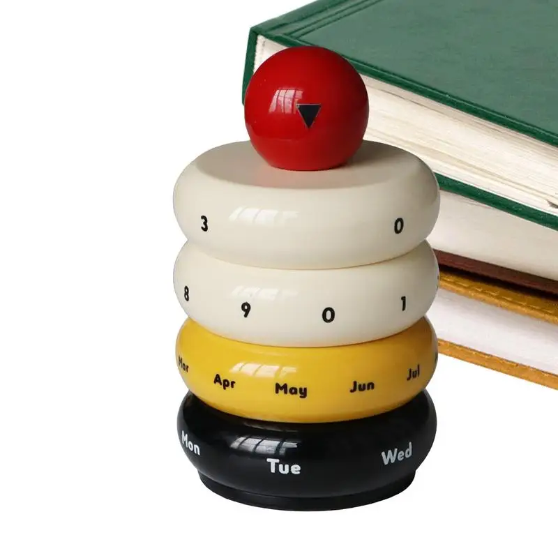 

Календарь для рабочего стола 2024, полимерный вращающийся календарь для рабочего стола, многоразовый календарь для настольного декора, креативный вращающийся календарь для