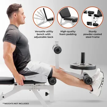 Marcy Adjustable Weight Bench w/Dual Leg Developer for Home Gym Workouts 4