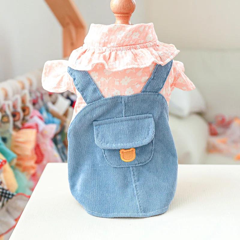Summer Cute Bear Denim Dress For Dog