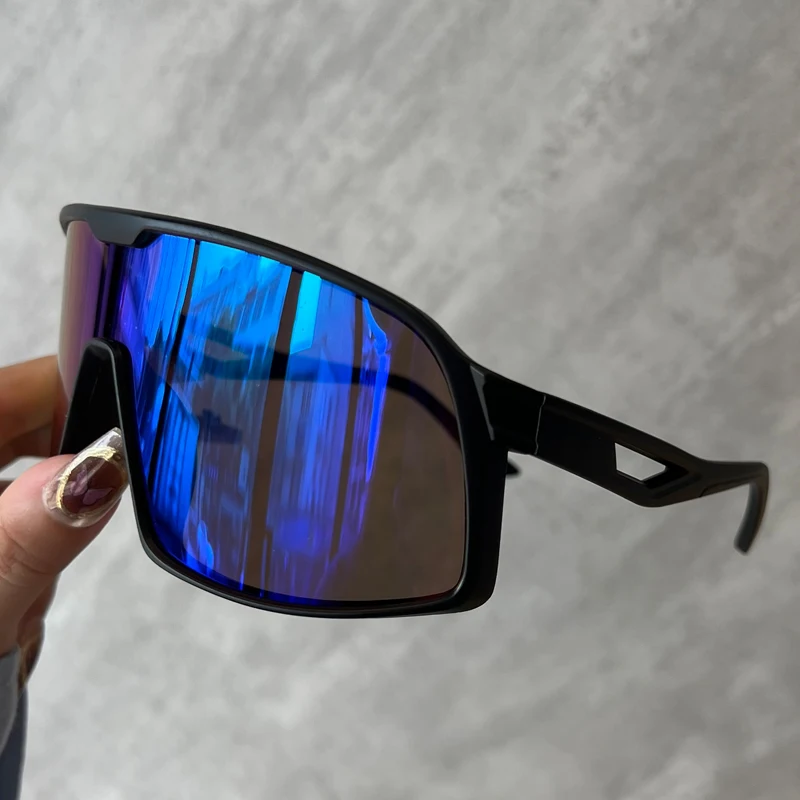 Unisex Oversized Mirror Sports Sunglasses with UV Protection