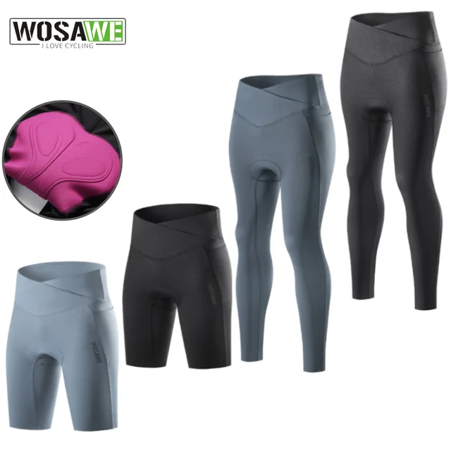 48442-a542f1.jpg WOSAWE Women Cycling Shorts 3D Padded Shockproof MTB Bike Shorts Ladies Bicycle Pad Shorts Mountain Fitness Tights 2 Pockets