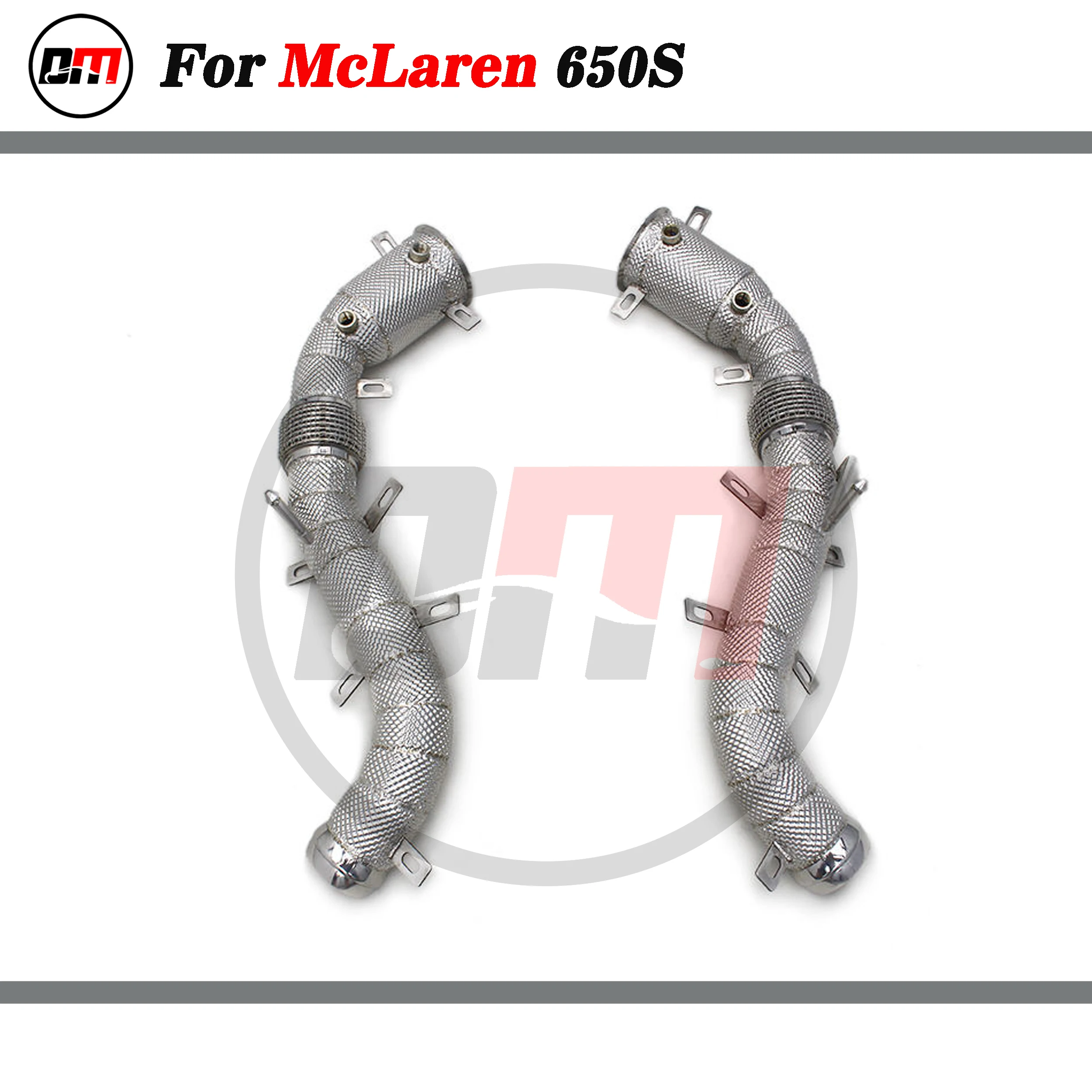 

DM exhaust downpipe exhaust system for Mclaren 650S headers catalysis auto performance parts with heat shield