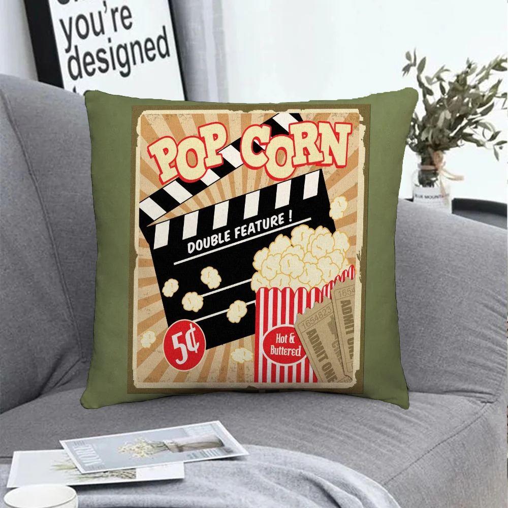 

Fall Decoration Cinema Chair Cushion Cover 45x45cm Popcorn Decorative Pillowcase for Pillow Lounge Chairs Duplex Printing Covers