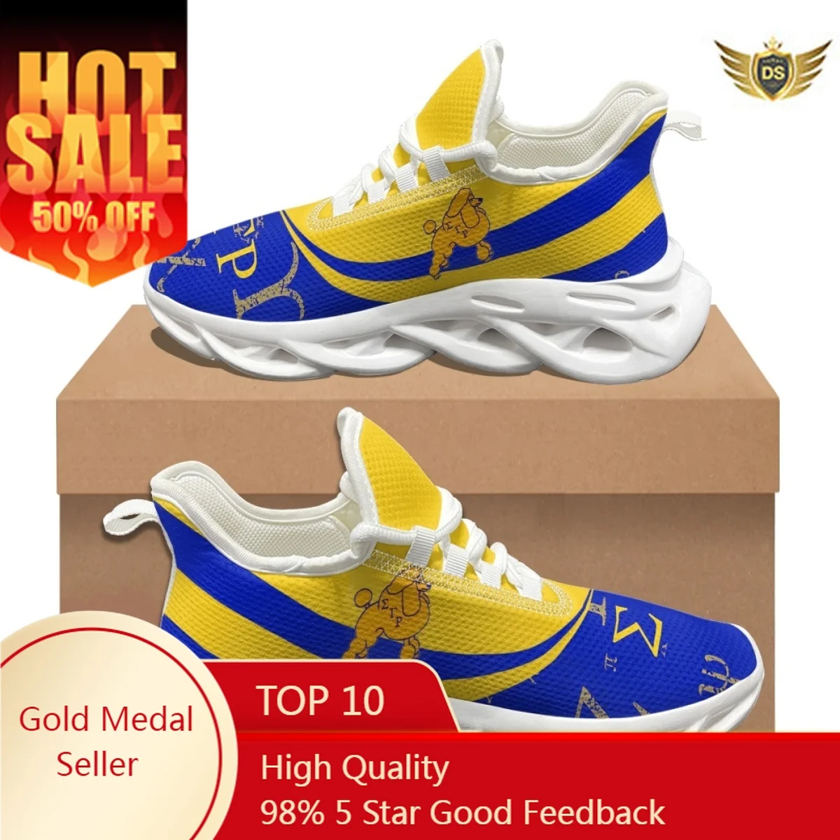 

Sigma Gamma Rho Brand Design Comfortable Running Shoes Poodle Pattern Stylish Lace-up Sneakers Teens Breathable Walking Shoes