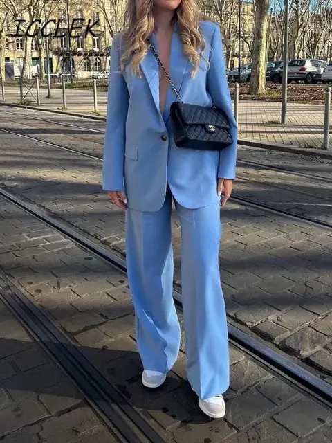 Women s Trouser Suit Blue Blazer Pant Suits: A Stylish Wardrobe Staple