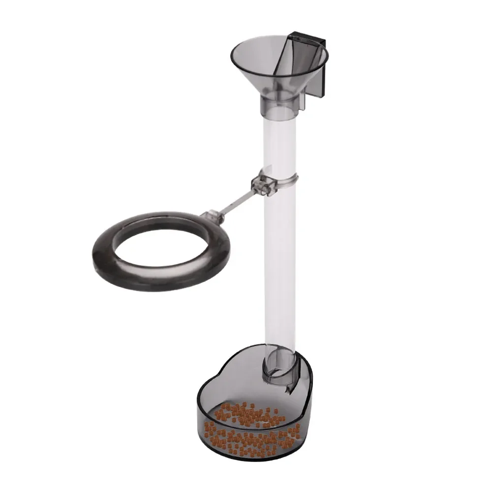Acrylic Aquarium Feeder Tube Bowl Feed Small Fish Shrimp Food Feeding Fish Tank Feeder Circle 21-38cm Telescopic