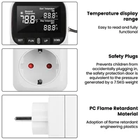 LCD Digital Thermostat 16A EU Plug Heating Cooling Temperature Controller Socket High-Precision Socket Outlet With Timer Sensor - Image 5
