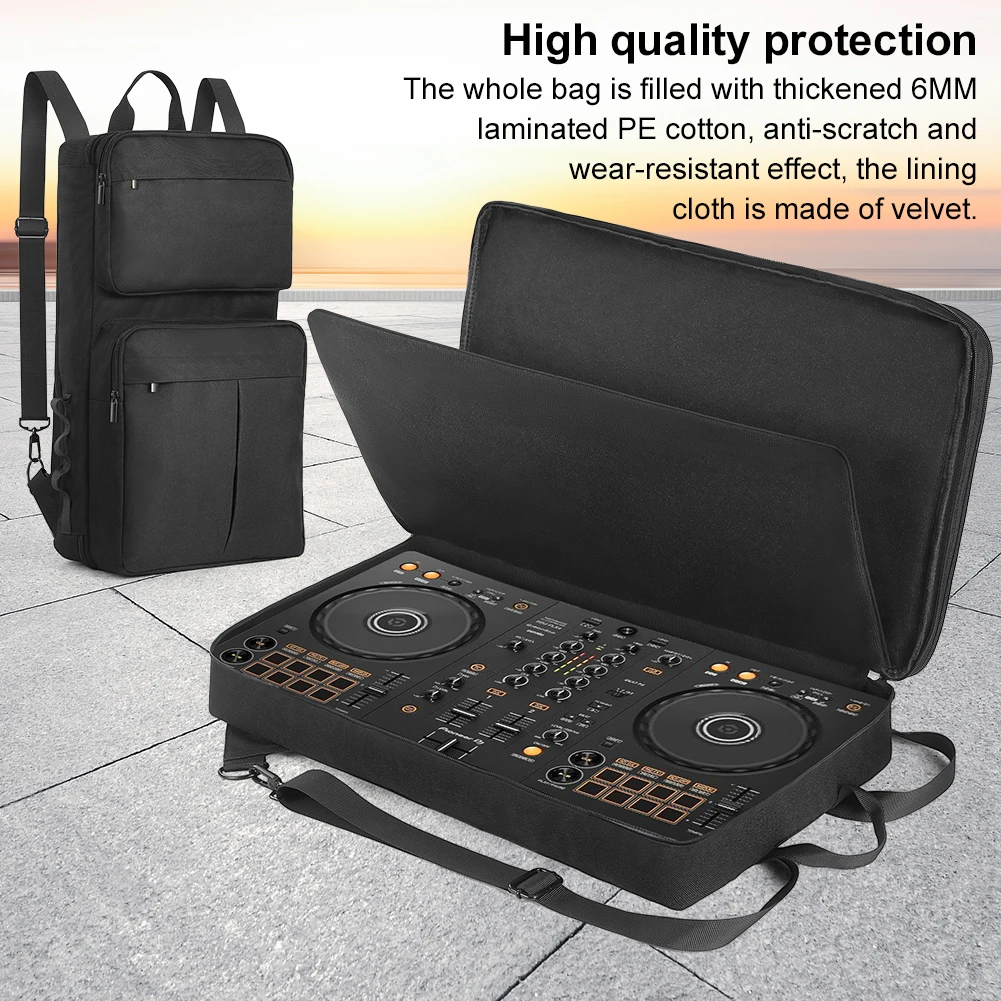 Zaino per DJ Pioneer DDJ-400/DDJ-FLX4 e Roland DJ-202, Custodia da Viaggio per Mixer DJ, Anti-graffio, con Tracolla Regolabile - immagine 4