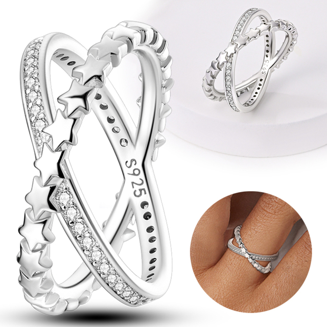 New Silver 925 Ring Stackable Infinite Heart Daisy Flower for Women Original Silver 925 Rings Brand Jewelry Gift