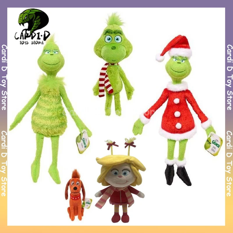 

The Grinch Anime Figures Perfect Christmas Decoration Green Haired Monster Figurine Adorable Grinch Plush Doll for Kid Gift Toy