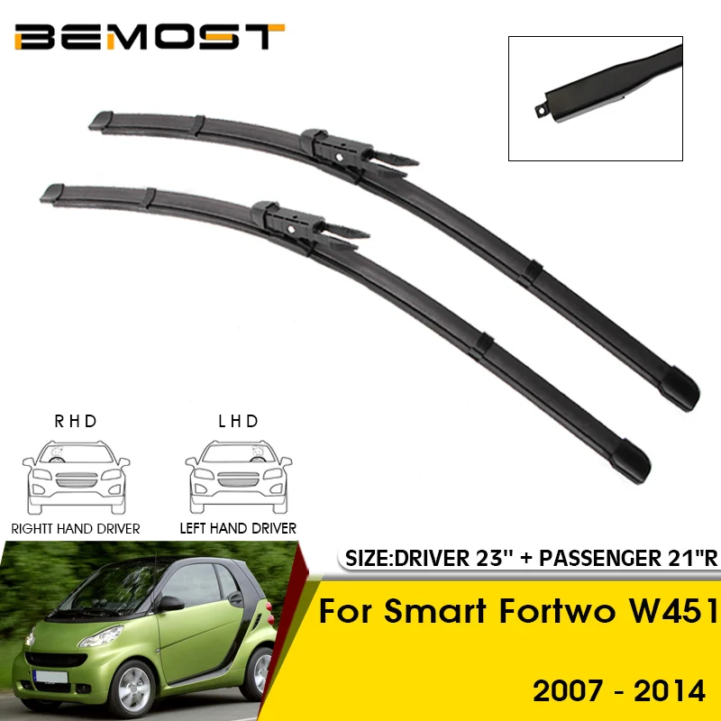 Essuie-glaces Avant Pour Smart Fortwo W451 (2007-2014) - 2 Lames 23" + 21", Caoutchouc Naturel Haute Durabilité, Nettoyage Silencieux