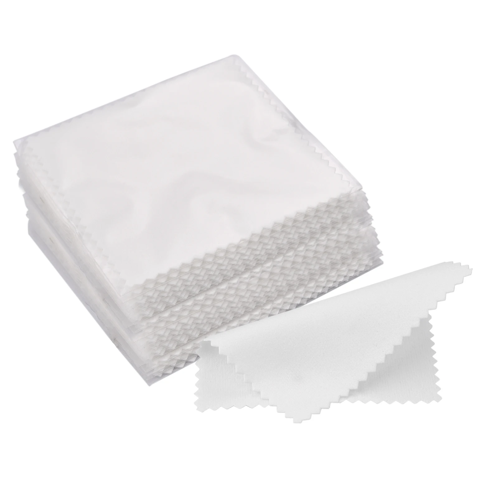 Set of 50 Silver Polishing Cloths - Individually Packaged Soft Cleaning Wipes