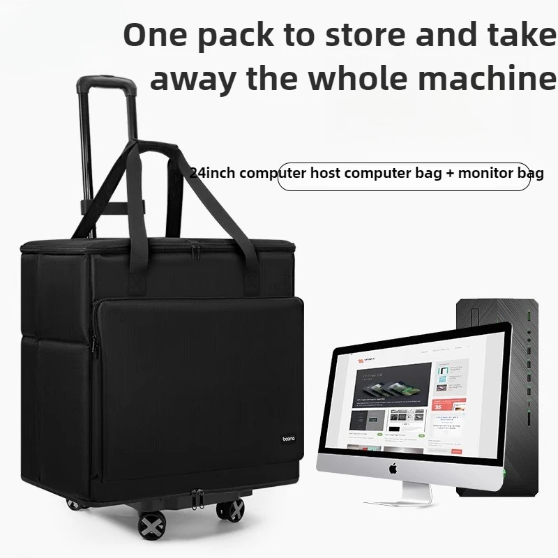  Custodia da trasporto per computer resistente Tower Monitor per PC Carrello mobile Borse per PC portatili per viaggi d'affari Borsa per schermo impermeabile - immagine 3