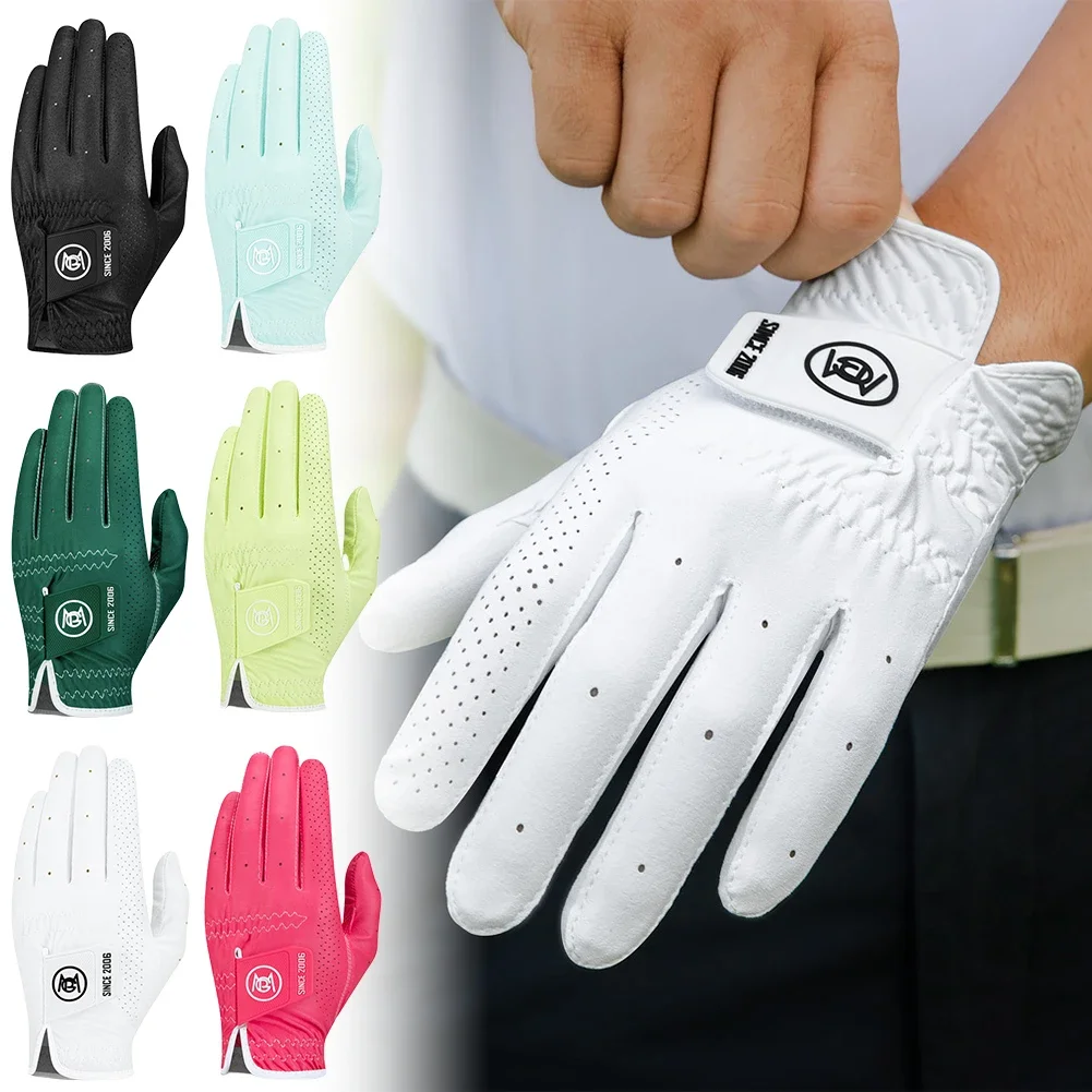 Men's Golf Left Hand Gloves  Anti-Slip Soft Ultra-fiber Cloth Breathable Wear-resistant Hook-and-Loop Fixed Golf Sports Gloves