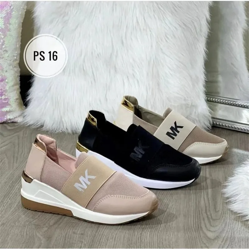 Zapatos De Mujer Big Size Sports Shoes Women 2024 New Wedge Elastic Casual Single Shoe Lazy Shoes Zapatillas Mujer