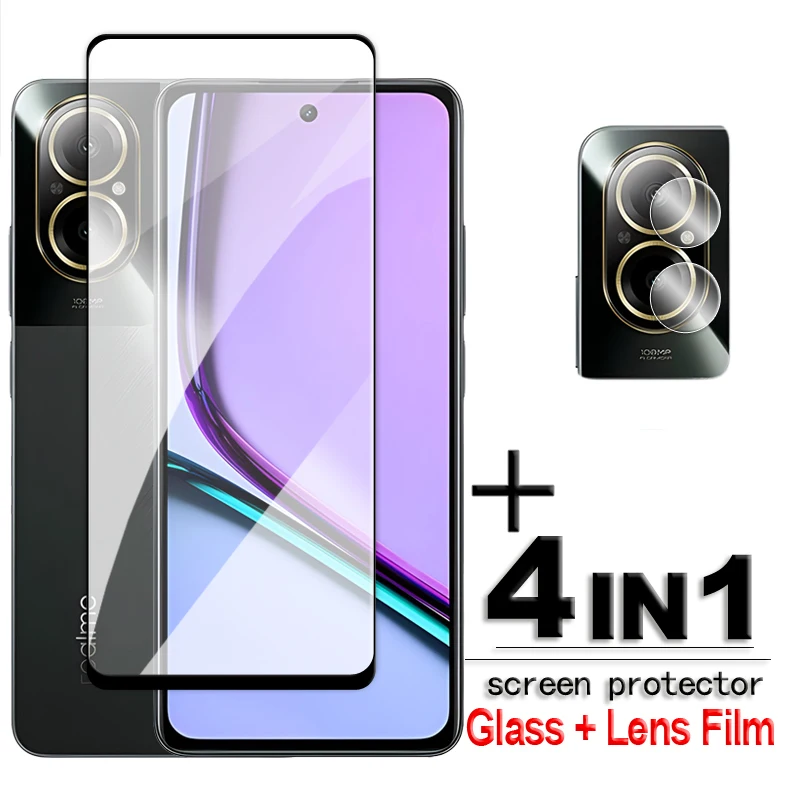 

For Realme C67 4G Glass For Realme C67 Tempered Glass 2.5D Full Cover Glue HD Screen Protector For Realme C67 Film 6.72 inch