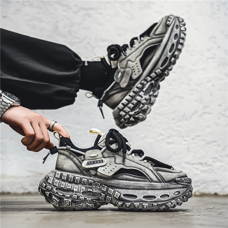 Men Platform Sneakers Vintage Design Skateboard Casual Outdoor Tennis Running Sports Shoes Street Style Lace Up Sneakers 39-44 - Image 2