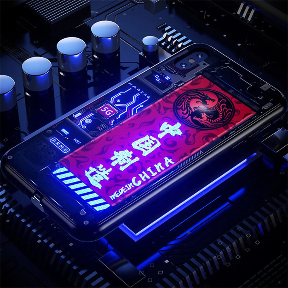 2024 Intelligent Sound Control Dynamic LED Glowing Phone Case For Samsung Galaxy S24 S23 S20 S21 S22 Plus Ultra Note 10 20
