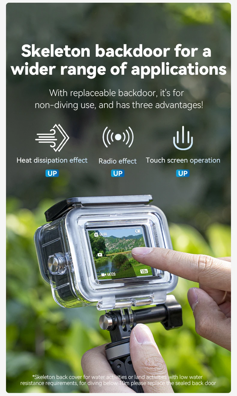 Waterproof Case Full Scene Anti-fog Underwater Tempered Glass Lens Diving Housin