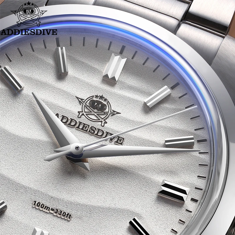 ADDIESDIVE Hot Sale AD2030 Quartz Watch Simple 10Bar Steel Dive Wristwatch Bubble Mirror Pot Cover Glass Sports 36mm Men Watches 3