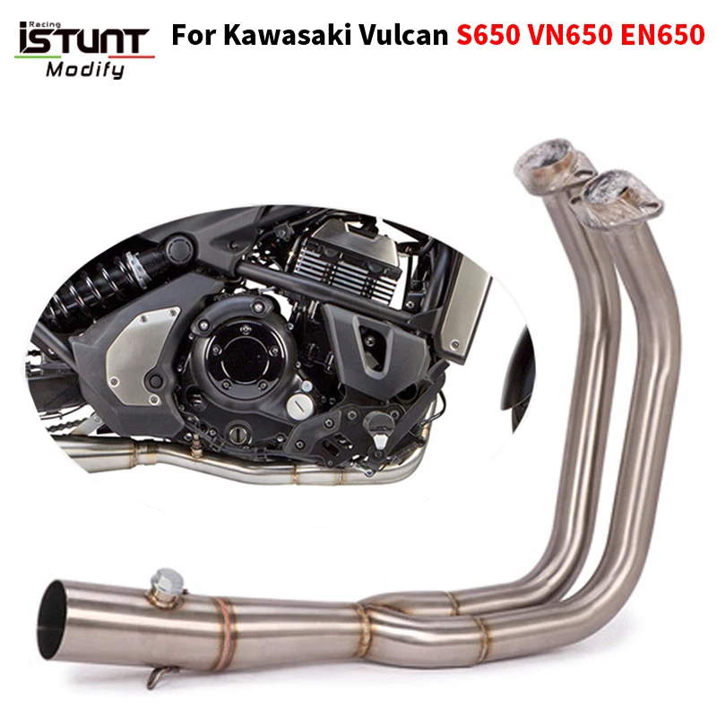 For Kawasaki Vulcan 650S S650 VN650 EN650 Front Link Motorcycle Exhaust Escape Moto Modified Stainless steel Pipe Full System