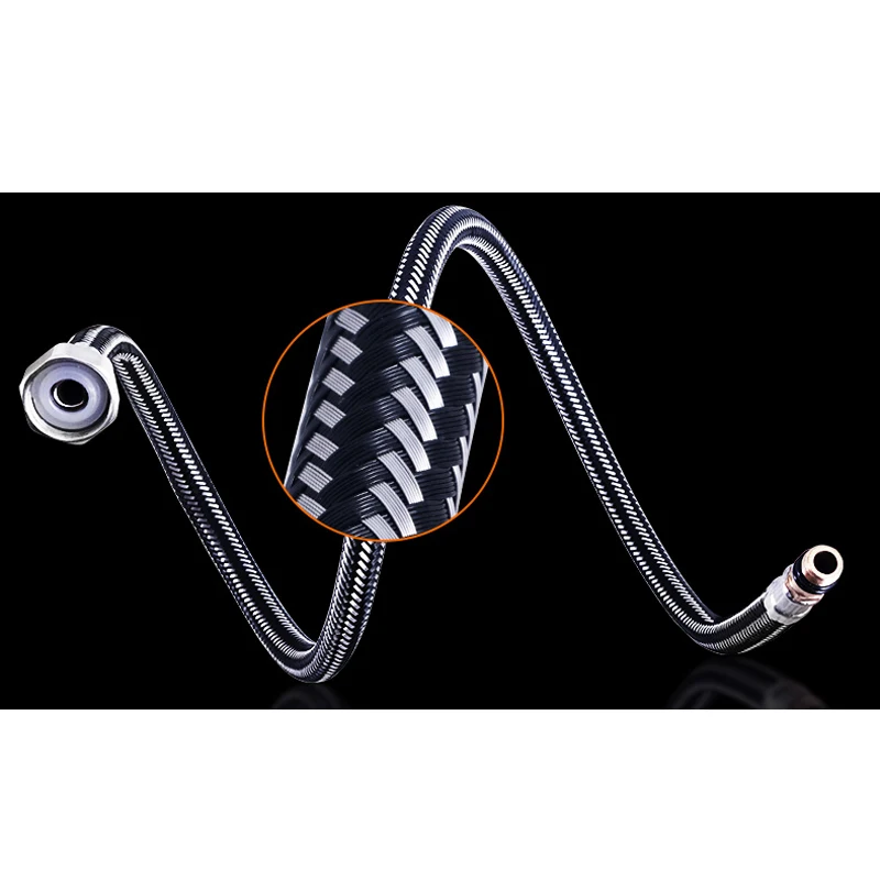 Stainless Steel Nylon Braided Tube Pipe Hose Silicone Plumbing Thermoresistant Tap Basin Faucet Sink Kitchen Bathroom G1/2