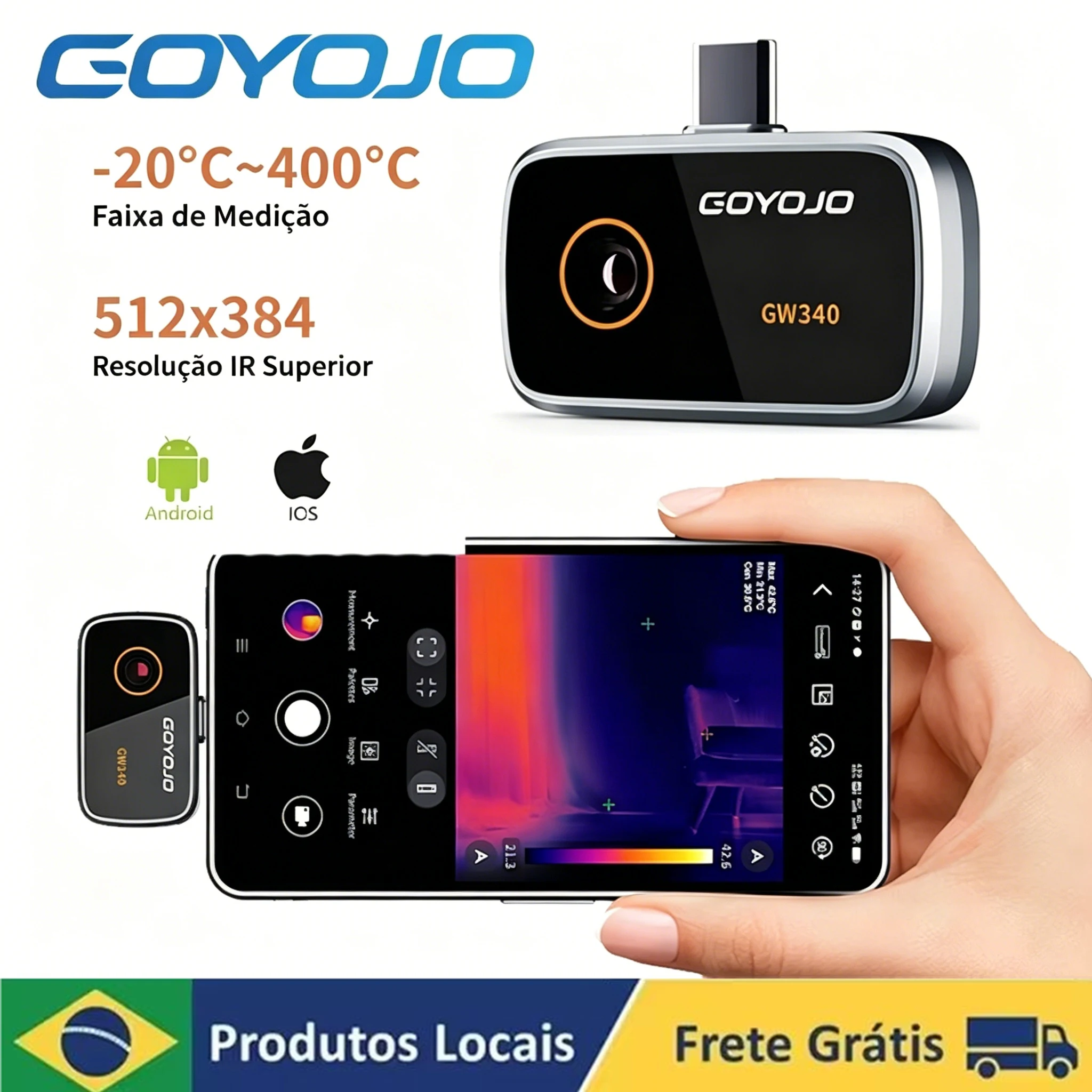 Câmera Térmica Profissional para Celular | iOS & Android