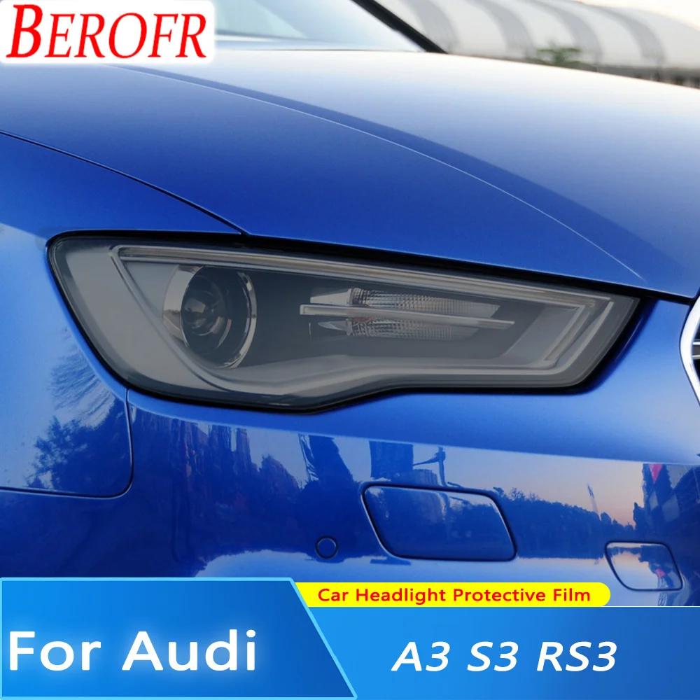 

Car Headlight Tint Black Protective Film Protection Transparent TPU Stickers For Audi A3 S3 RS3 8V 14-16 17-20 Sportback