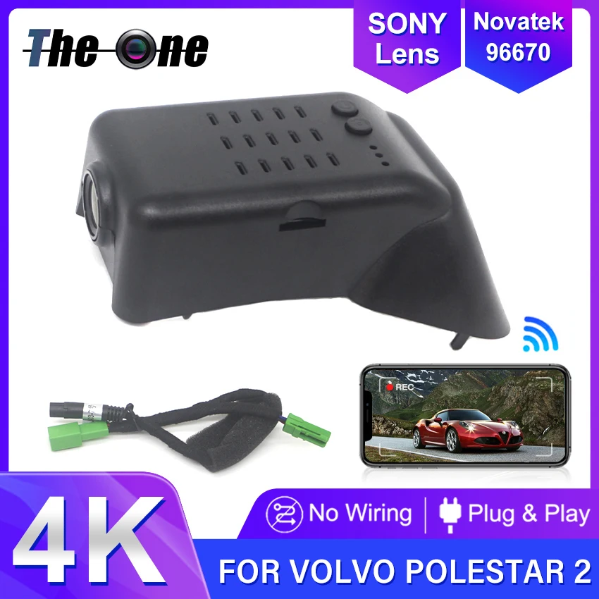 

For Volvo Polestar 2 2020 2021 2022 2023 Front and Rear 4K Dash Cam Car Camera Recorder Dashcam WIFI Car Dvr Recording Devices