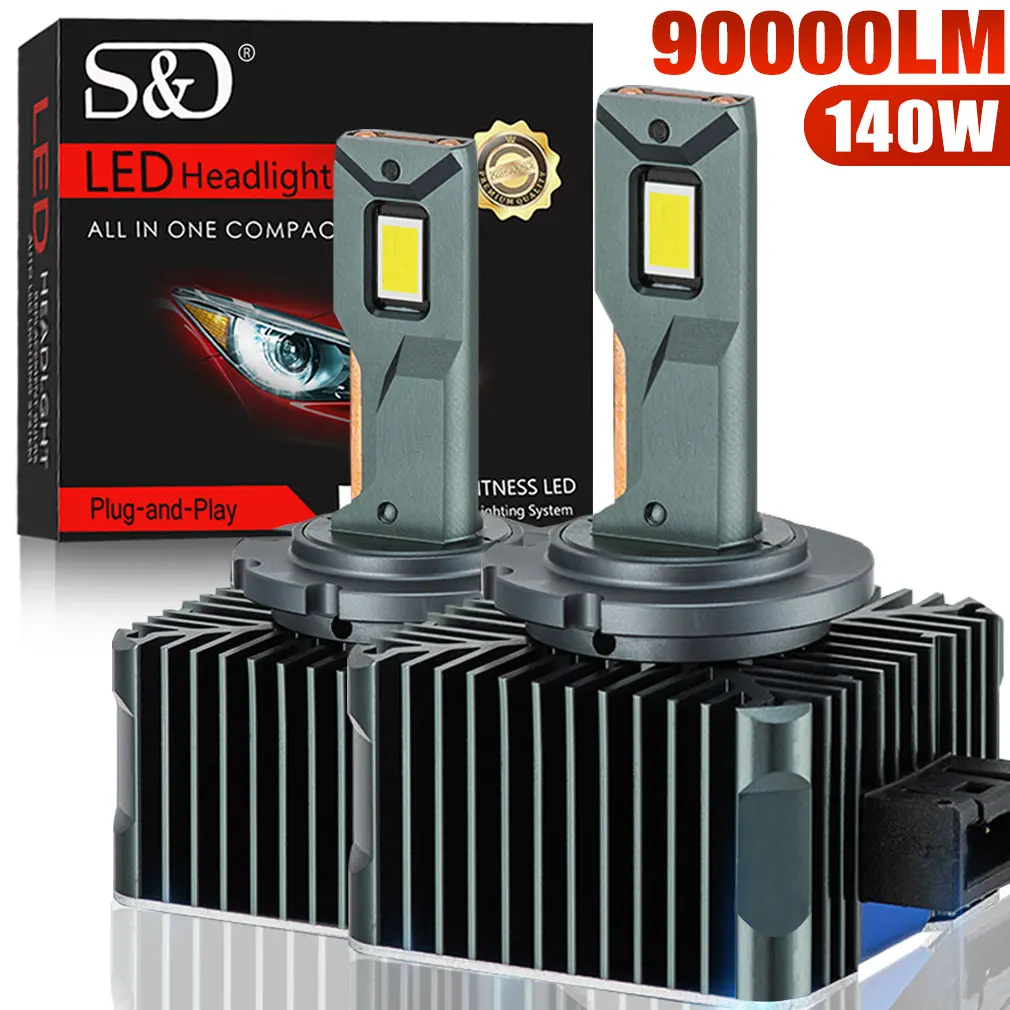 90000LM D3S LED D1S D2S D4S D5S D8S Led 140W Headlights HID D1R D2R D3R D4R D5R D8R Bulb Canbus Car Light Auto 6000K 12V 24V 1