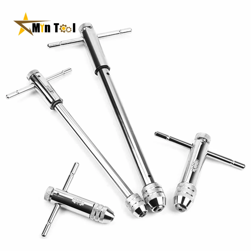 Adjustable M3 8 M5 12 T Handle Ratchet Tap Wrench Tap Screw Holder Male