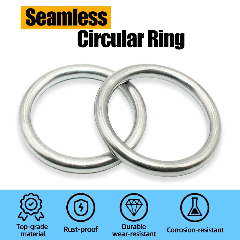 steel o ring 304 Stainless Steel Seamless Circular Ring O-Shaped Ring Solid Seamless M3 M4-M8 Hammock Yoga Connection
